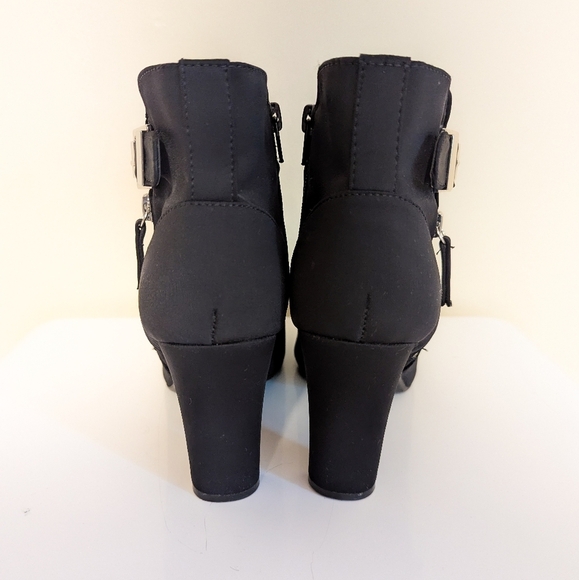 Unisa Black Heeled Booties with Silver Hardware - Picture 2 of 4